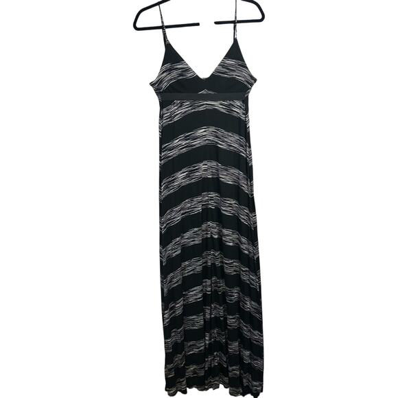 Striped Maxi Slip Dress Black White Small Lined Adjustable Long Boho City Chic - Picture 2 of 14